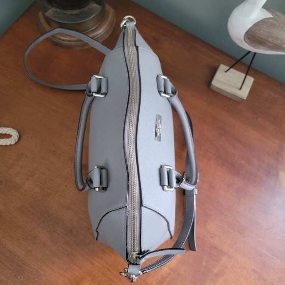 Kate Spade WKRU4878 Tilden Place Satchel Gray Saffiano Leather Bag - Picture 9 of 16